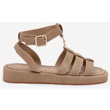 Boto Women's Platform Sandals With Golden Detail Khaki Kartia | ePonuda.com