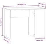  Radni stol crni 100 x 55 x 75 cm od konstruiranog drva | shoptok.hr