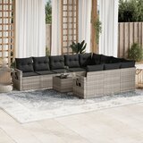 vidaXL 11-dijelni set vrtnih sofa poliratan s jastucima svijetlosivi | shoptok.hr