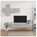 vidaXL 7-dijelni set TV ormarića siva boja betona konstruirano drvo - Beton siva 7 80 cm | shoptok.hr