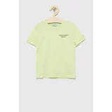 Calvin Klein Jeans Otroški bombažen t-shirt zelena barva