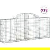  Obokane gabion košare 18 kosov 200x30x80/100 cm cinkano železo, (20757834) | Shoptok.si