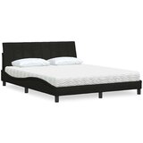 vidaXL Postelja z vzmetnico črna 160x200 cm blago | Shoptok.si