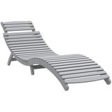 vidaXL Ležaljka za sunčanje siva 184x55x64 cm puno drvo bagrem | shoptok.hr