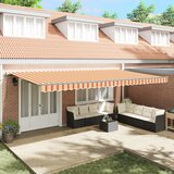 vidaXL Avtomatska Retraktibilna Tenda Rumena in Oranžna 600x350 cm | Shoptok.si