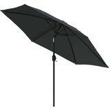  Zunanji senčnik z LED lučkami in jeklenim drogom 300cm antracit, (20610412) | Shoptok.si
