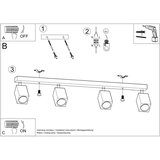  Stropna svetilka KEKE 4 hrast, (21347925) | Shoptok.si