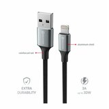 Swissten kabel USB/Lightning TEXTILE II, 3A, 480 Mb/s, 1,5m crno-sivi | shoptok.hr