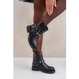 EVENTO PE1 Ankle Boots With Flat Heel Insulated With Decorative Straps Black Felilania | Eponuda.ba