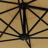 Zidni suncobran s LED svjetlom i šipkom 300 cm smeđe-sivi | shoptok.hr