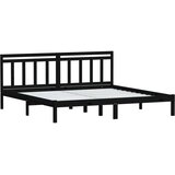  Okvir za krevet od masivne borovine crni 200 x 200 cm | Eponuda.com