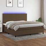  box spring s madracem LED tamnosmeđi 200x200 cm tkanina | shoptok.hr