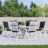  Set Jastučića za Stolicu s Visokim Naslonom 6 pcs Melange Crna - Melange crna 120 x 50 x 7 cm 6 | shoptok.hr