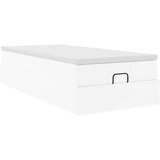 vidaXL Otomanski posteljni okvir z vzmetnico bel 90x200 cm um. usnje | Shoptok.si
