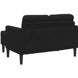 SOFA 2-sjed s ležaljkom u obliku slova L crna 125 cm baršun | shoptok.hr