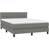  Box spring postelja z vzmetnico temno siva 140x200 cm blago, (20790907) | Shoptok.si