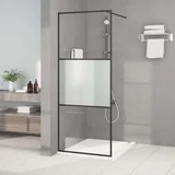 za tuš črna 80x195 cm delno motno ESG steklo, (20683886)
