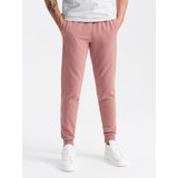Ombre Men's BASIC cotton jogger sweatpants - dark pink Cene