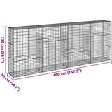  Gabionska košara s poklopcem 400x50x150 cm pocinčano željezo | shoptok.hr