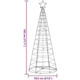 vidaXL Osvetljena novoletna jelka stožec 200 LED hladno bela 182 cm | Shoptok.si
