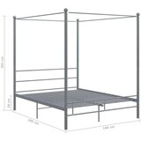  Za krevet s nadstrešnicom sivi metalni 160 x 200 cm | shoptok.hr