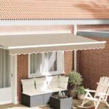 vidaXL Tenda obroba za 4 m okvir Bež 3.8x0.2 m | Shoptok.si