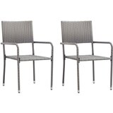 Maison Chic Vrtni jedilni stoli - Stol za vrt 2 kosa siv poli ratan JS302, (21878749) | Shoptok.si