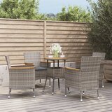 vidaXL 5-dijelni vrtni bistro set od poliratana s jastucima sivi | shoptok.hr