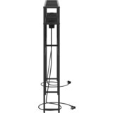 vidaXL Skladiščni naslon z vzglavjem Črni hrast 180 cm Konstruiran les | Shoptok.si
