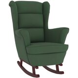  The Living Store Gugalni stol z nogami iz trdnega kavčukovca temno zelen žamet - Gugalni Stol, (21445447) | Shoptok.si
