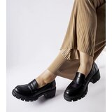 Gemre Black classic block heel loafers Dina | Shoptok.si