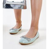 Gemre Green patent ballet flats with decorative bow Totani | shoptok.hr