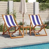  Sklopiva stolica za plažu plavo-bijela od eukaliptusa i tkanine | shoptok.hr