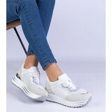 D/CEO marka niezdefiniowana White women's sneakers with a metallic insert Medison | Shoptok.si