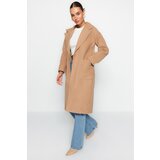 Trendyol Beige Oversize Wide Cut Long Wool Cachet Coat | shoptok.hr