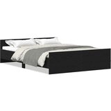 Maison Chic Posteljni Okvir - Dvoposteljna postelja brez vzmetnice črni hrast 140x190 cm inž. les, (22082510) | Shoptok.si