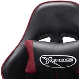 vidaXL Gaming stol z oporo za noge črno in vinsko rdeče umetno usnje | Shoptok.si