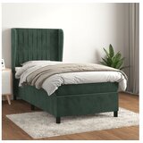 vidaXL Box spring krevet s madracem tamnozeleni 100x200 cm baršunasti Cijene