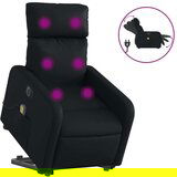 vidaXL Električni masažni naslonjač na podizanje od umjetne kože crni | shoptok.hr