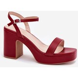Boto Eco Leather Heeled Sandals Burgundy Lillita | shoptok.hr