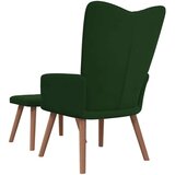  Stolica za opuštanje s osloncem za noge tamnozelena baršunasta | shoptok.hr