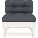  Srednja sofa od masivne borovine s jastucima bijela | shoptok.hr