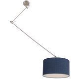 QAZQA Viseča svetilka jeklena z nastavkom 35 cm modro nastavljiva - Blitz I. | Shoptok.si