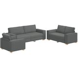 SOFA 3 pcs Tamno siva 220 x 80 x 84 cm Platnasta tkanina | shoptok.hr