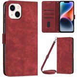 INORCO Za iPhone 14/13 6,1-palčni PU usnjeni ovitek za telefon s stojalom in vtisnjenimi črtami na dotik kože ovitek denarnice, (22034146) | Shoptok.si