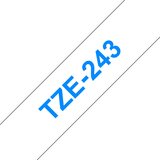 Brother Tze-243 združljiv laminirani trak - 18 mm x 8 metrov modro/bel, (21404948) | Shoptok.si