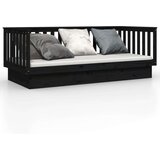 Dnevna postelja črna 80x200 cm trdna borovina, (20723968) | Shoptok.si