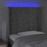  LED uzglavlje svjetlosivo 83 x 16 x 118/128 cm baršunasto | shoptok.hr