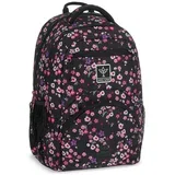 pearl blossom black cvjetni ergonomski školski ruksak, 33x45x24cm