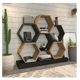 Woody Fashion polica za knjige cicek black oak Cene